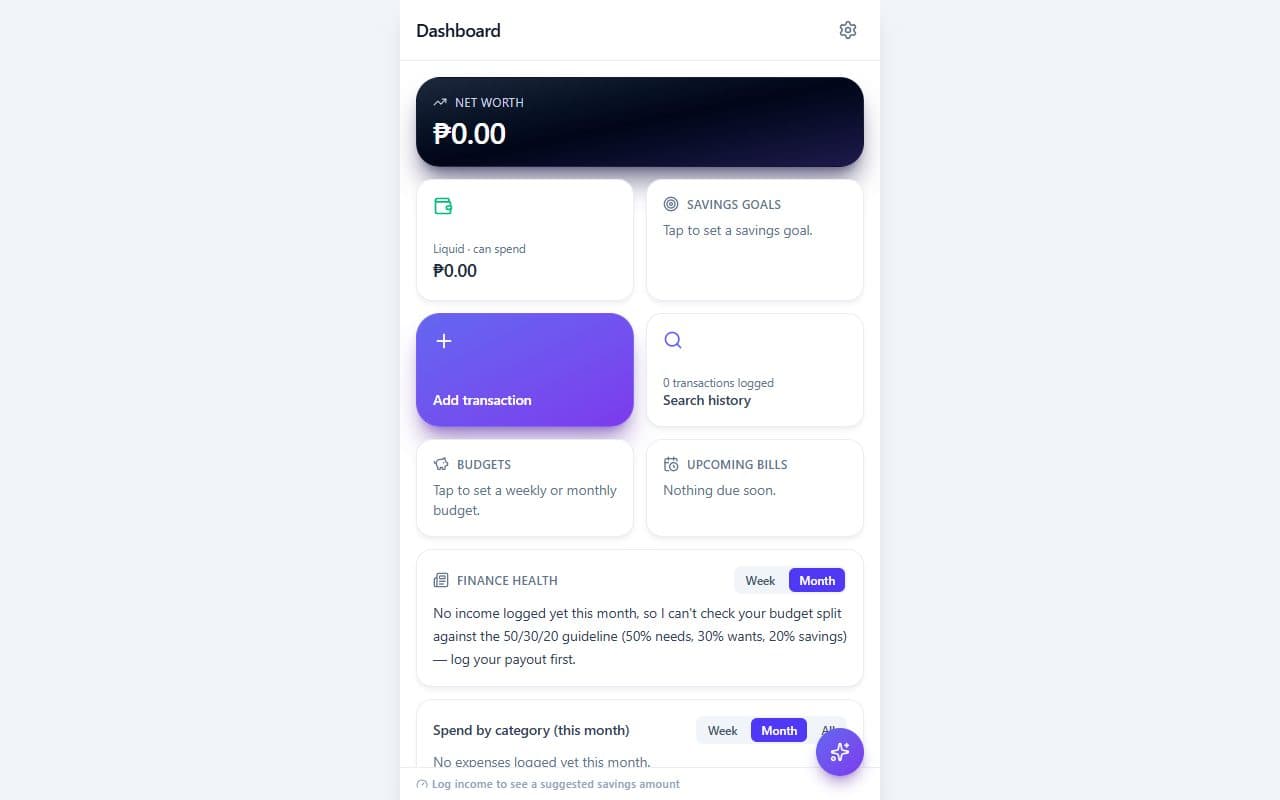 Finance Tracker PWA landing page